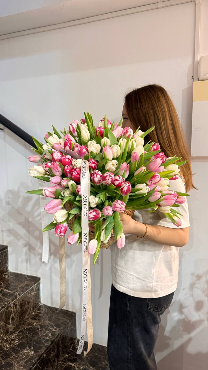 Basket of 101 tulips