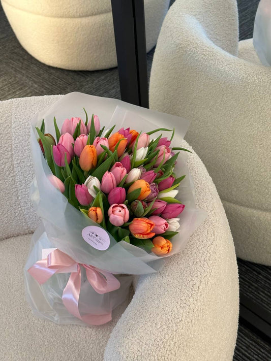 51 colorful tulips